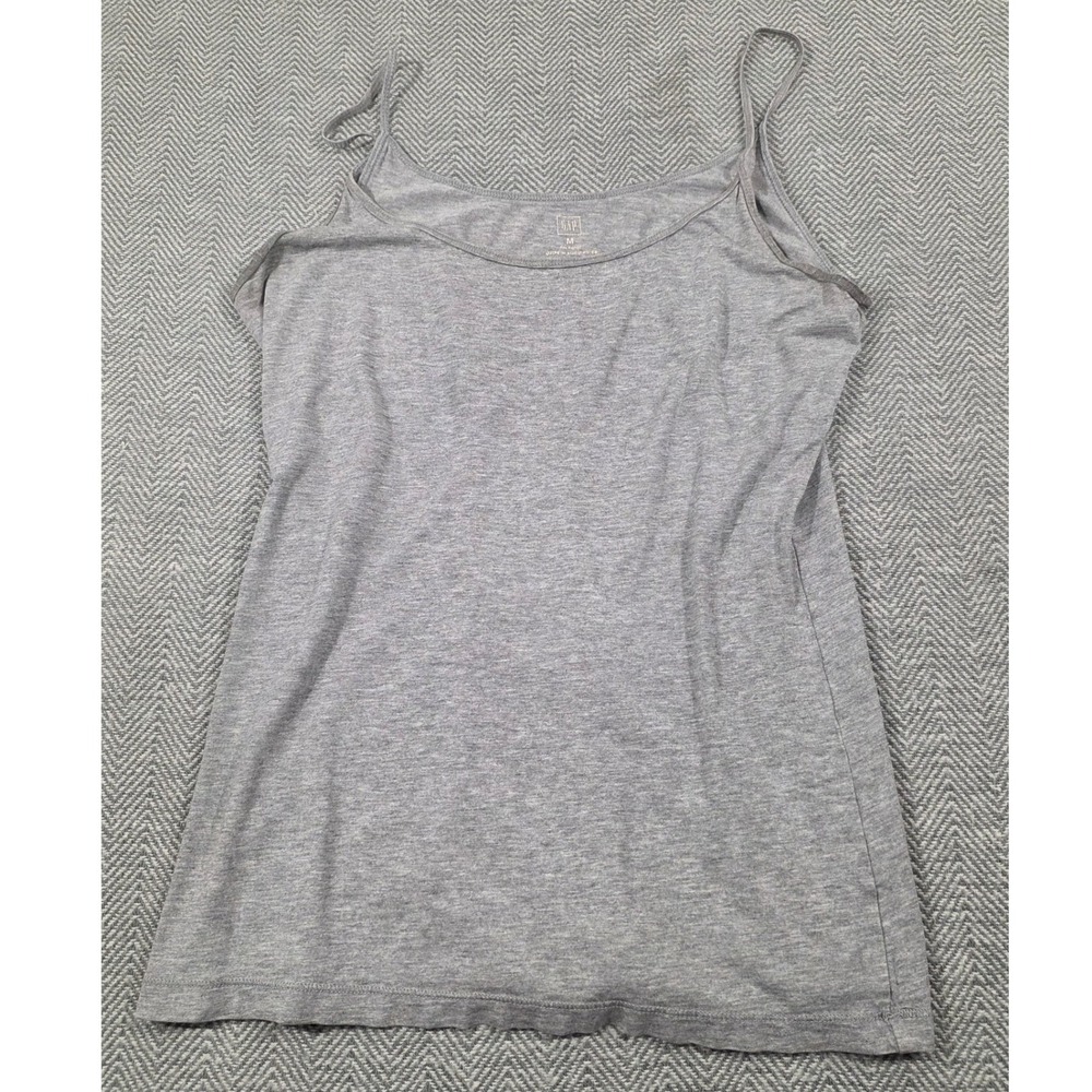 Gap Womens Heather Grey Spaghetti Strap Camisole Scoop Neck Tank Top Size M